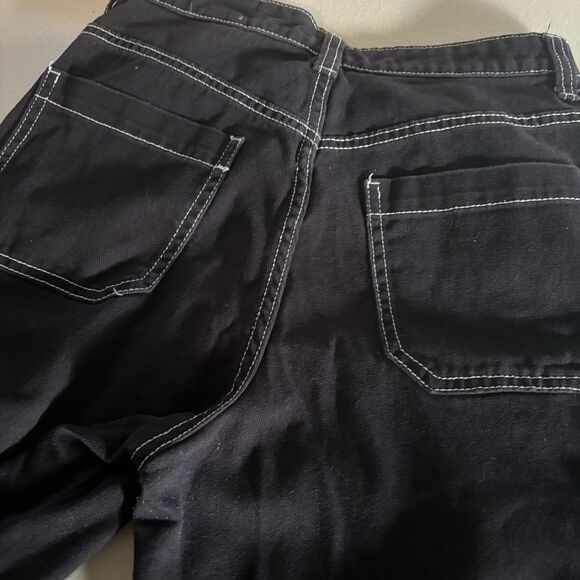 H & M Divided Jeans Women's Size 2 Black 90’s Baggy High Waist Grunge Goth - Picture 4 of 15